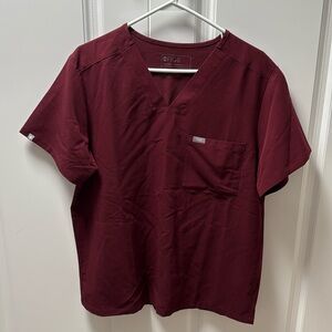 Figs burgundy scrubs set